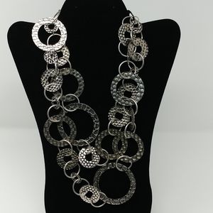 LAST ONE Metal Rings Collage Necklace